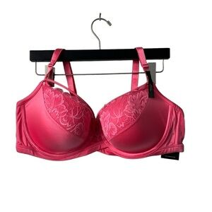 Deesse Lingerie Demi Cup Lace Strappy Mesh Back Bra Size 42D